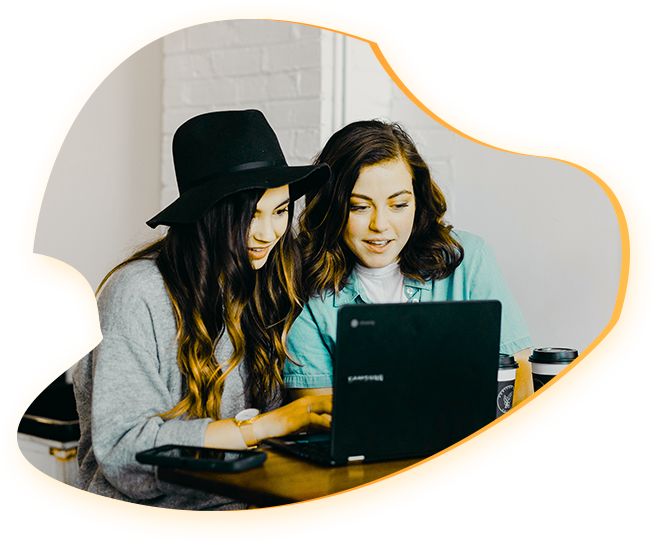 Two Girls working together